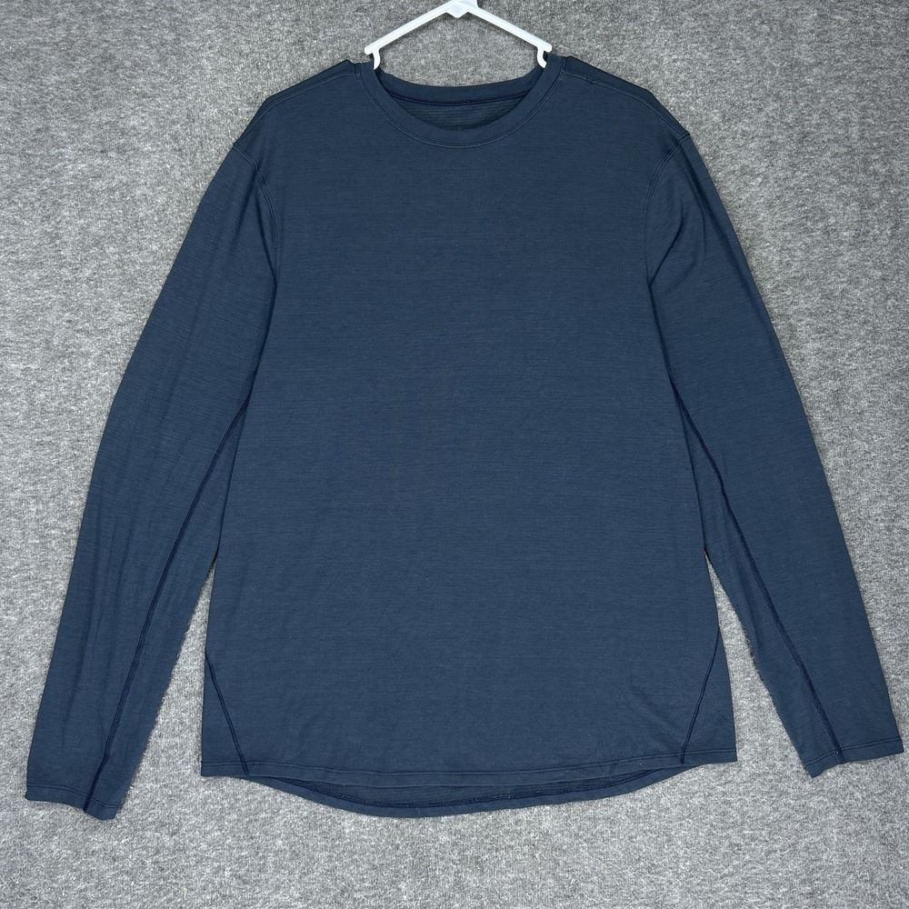 Lululemon‎ Shirt Mens L Blue Somatic Aero Long Sleeve Athletic Running Gym